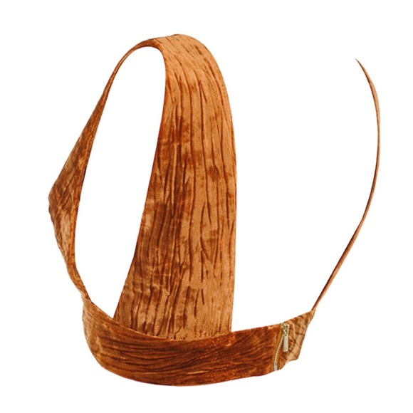 NWT HOUSE OF CB Set Rust Crushed Velvet Giorgia Top & Maelys Trousers XS - Picture 8 of 13